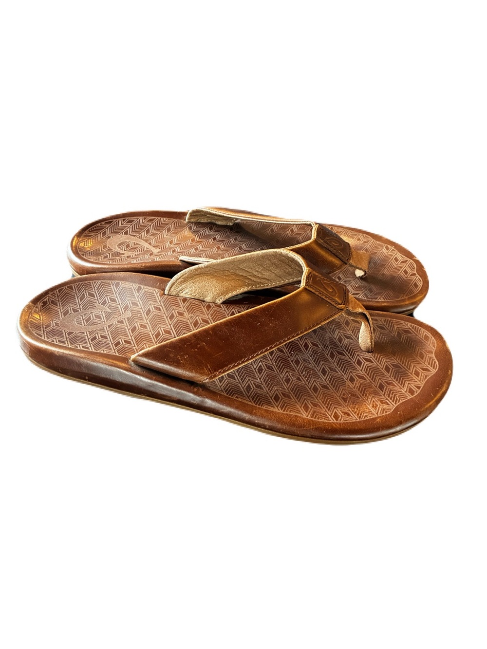 OluKai ‘Ilikai Leather Sandals Men’s 11 | Toffee Brown 🌴